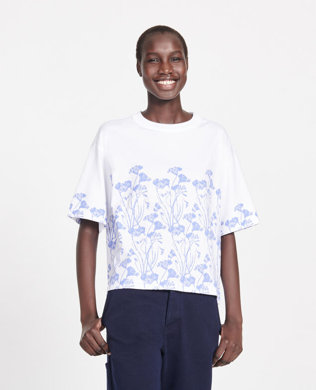 Cotton T-shirt Empreinte gardenia jewel