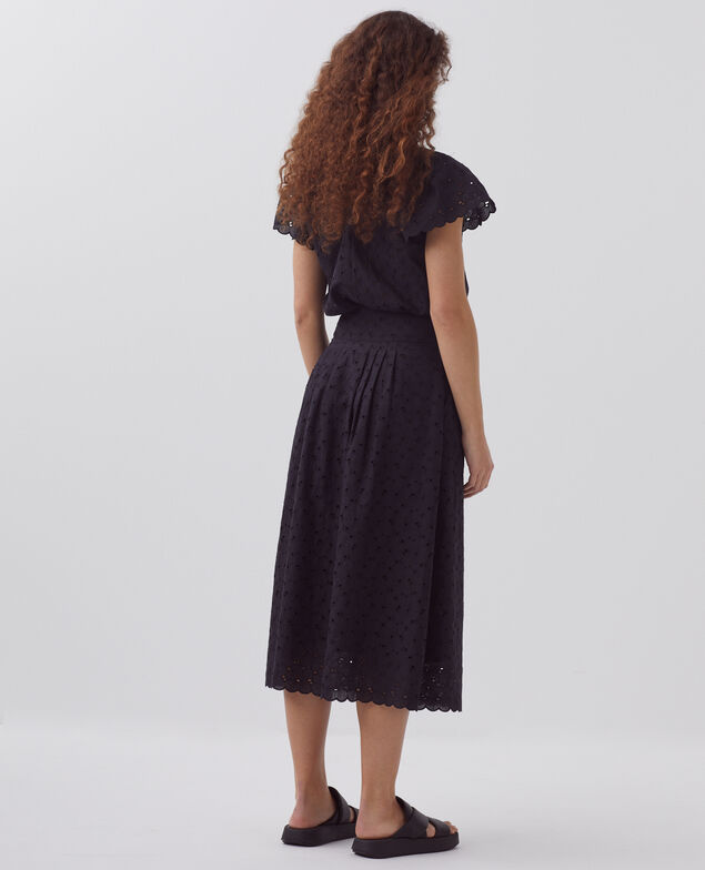 Broderie anglaise maxi dress H091 black beauty