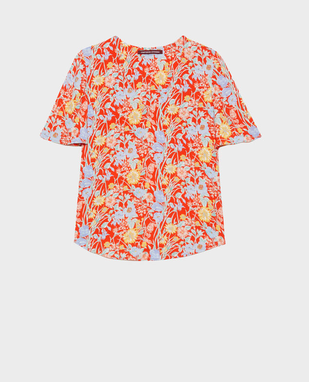 Floral print V-neck top Ete red small