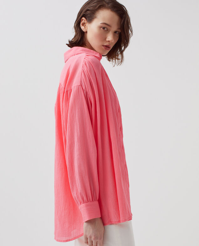 Pleated cotton blouse H110 lantana