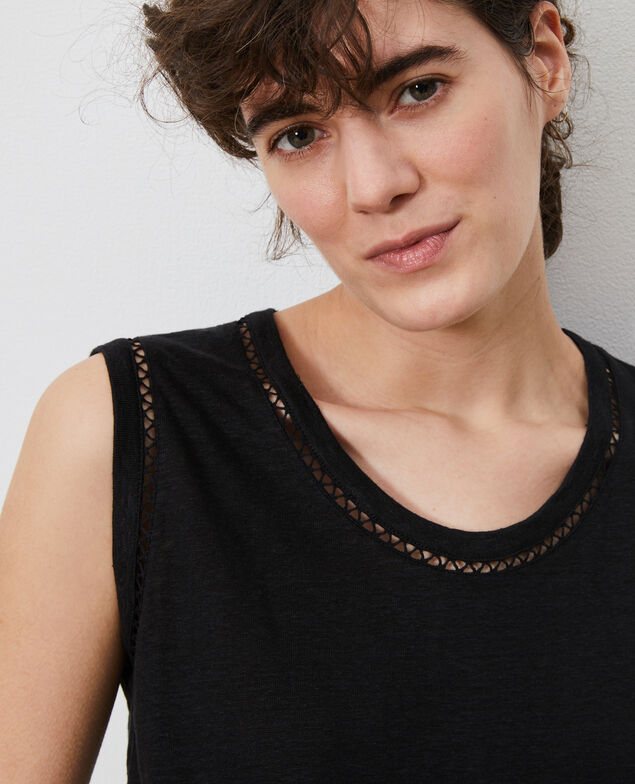 Linen tank top Black beauty
