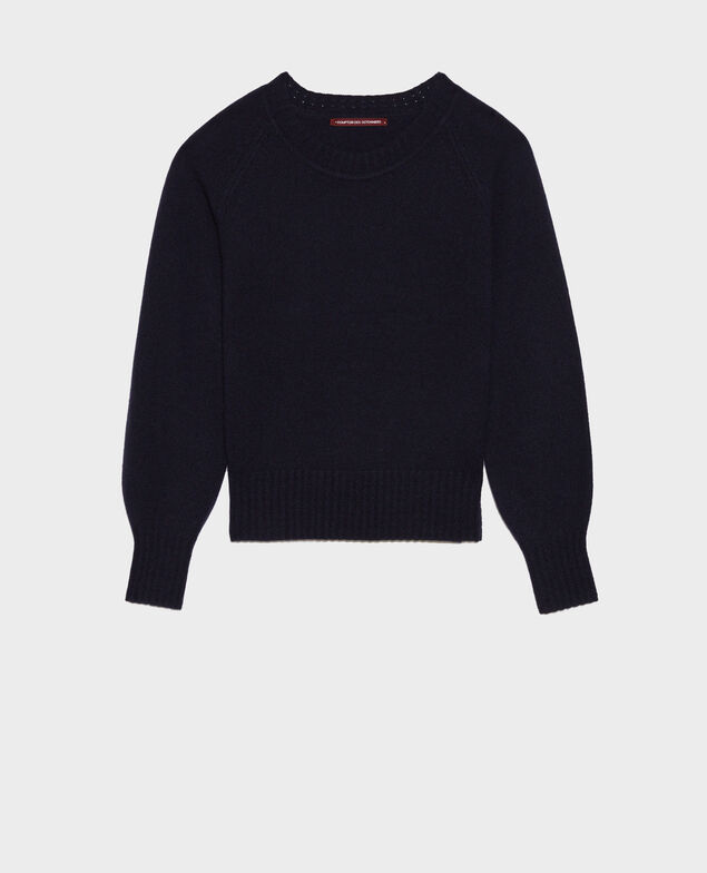 Round-neck cashmere jumper Night sky