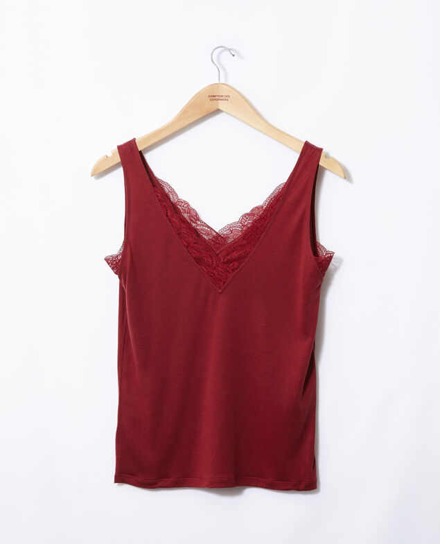 Vest top with lace Rio red