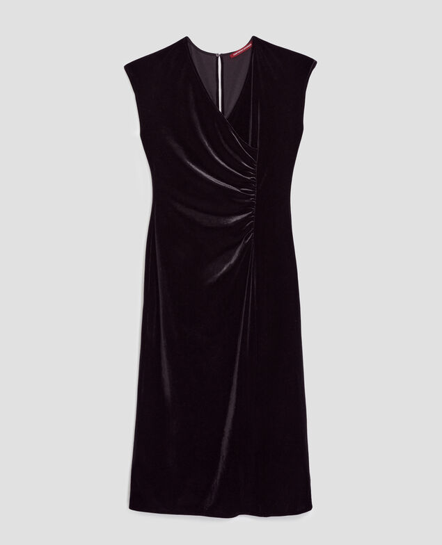 Velvet maxi dress H091 black beauty