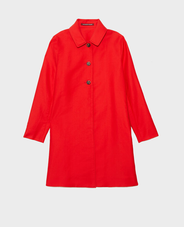 Cotton overcoat Fiery red
