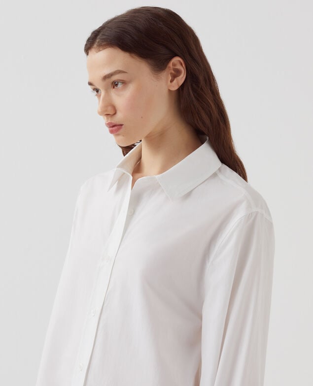 Loose cotton shirt H003 white