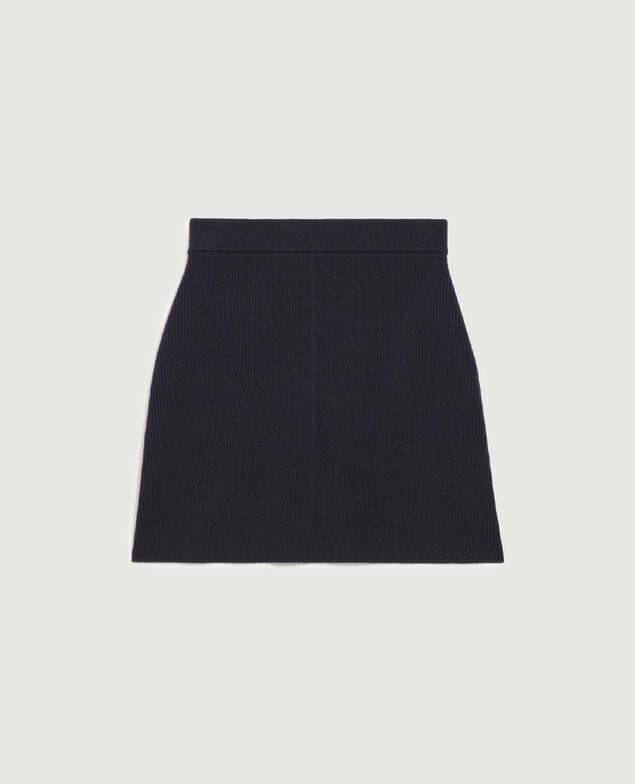 Merino wool mini skirt H695 night sky