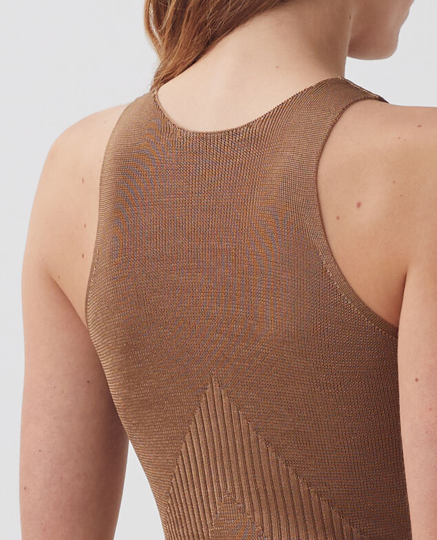 Rib knit tank top H330 tiger's eye