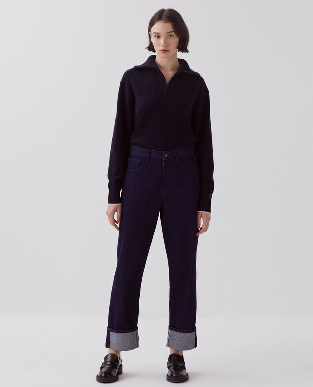 Regular jeans with large turn-ups U690 navy
