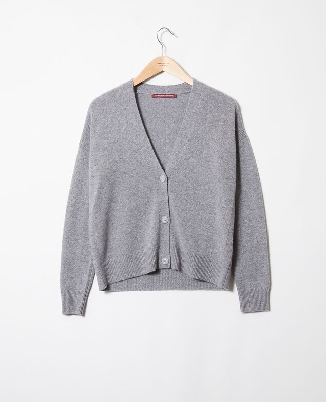  100% Cashmere cardigan Light grey