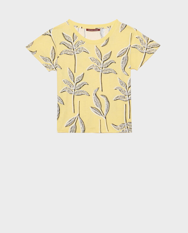Round neck cotton t-shirt Prt bot lemon