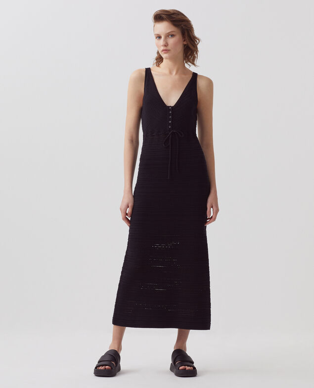 Cotton crochet dress H091 black beauty