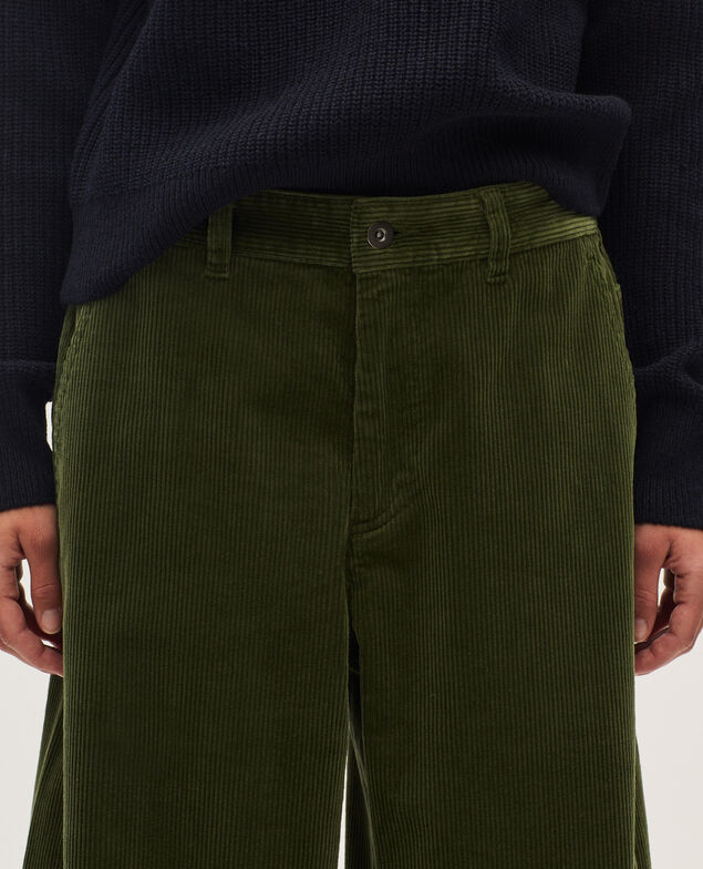Barrel leg corduroy trousers U550 green