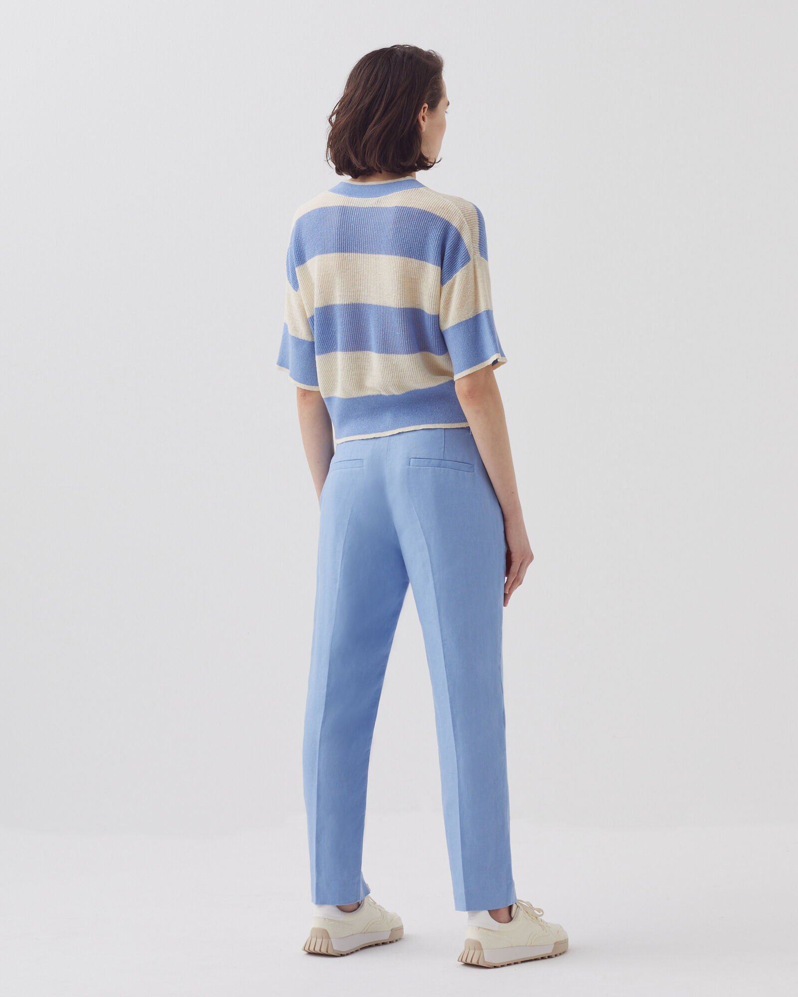 Short-sleeve cropped linen jumper large savoie - Comptoir