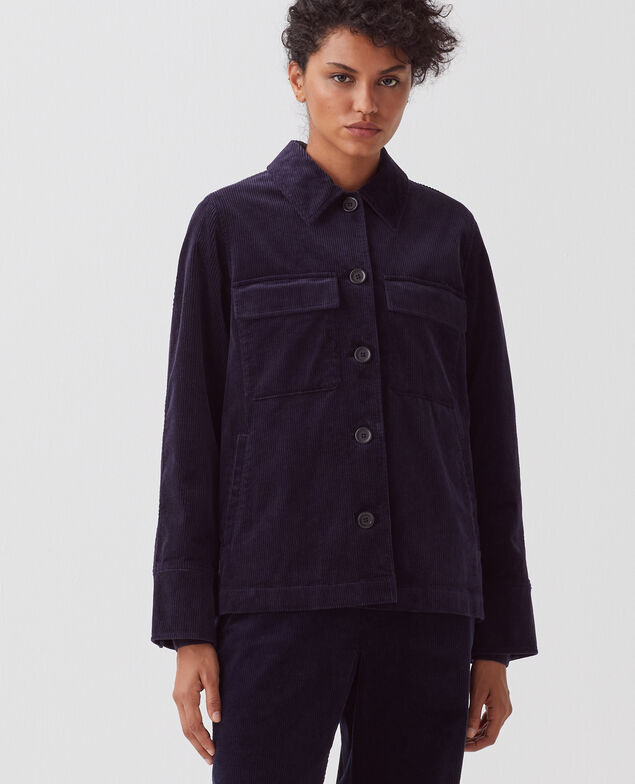 Corduroy jacket U690 navy