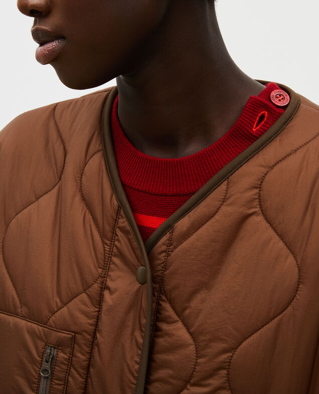 V-neck down coat  Military green