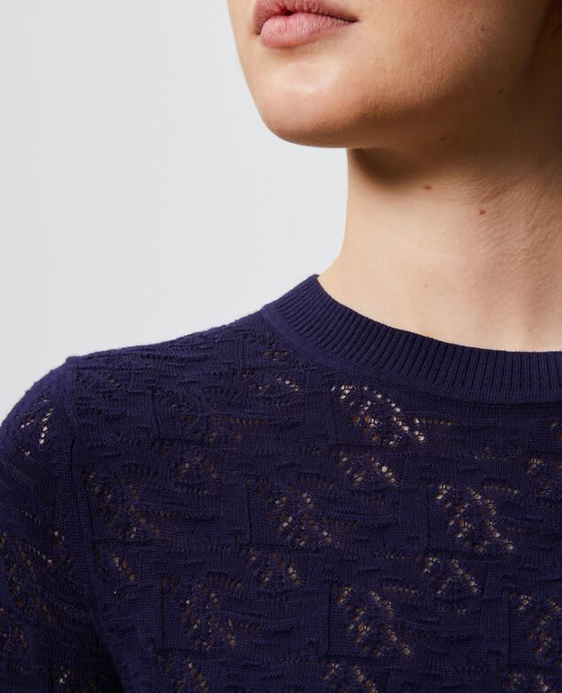 Linen and cotton jumper Maritime blue