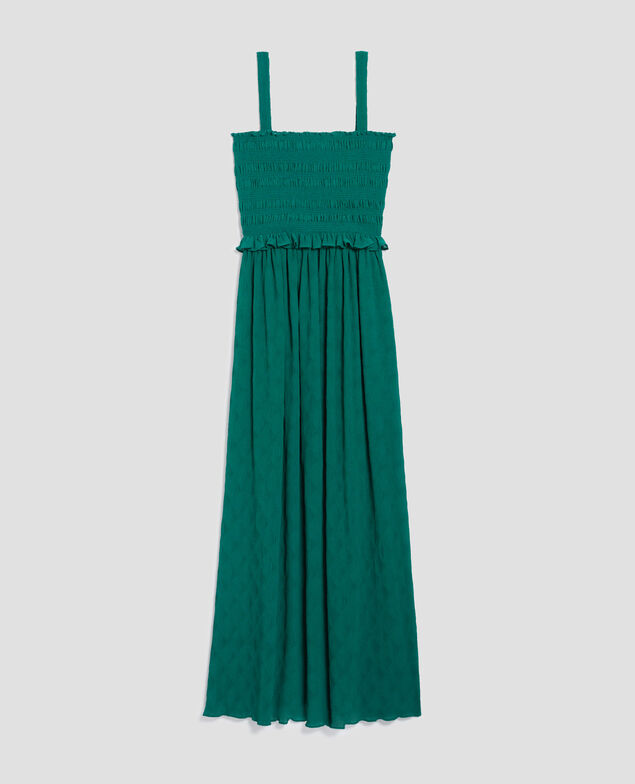 Silky smock maxi dress H644 spruced-up blue