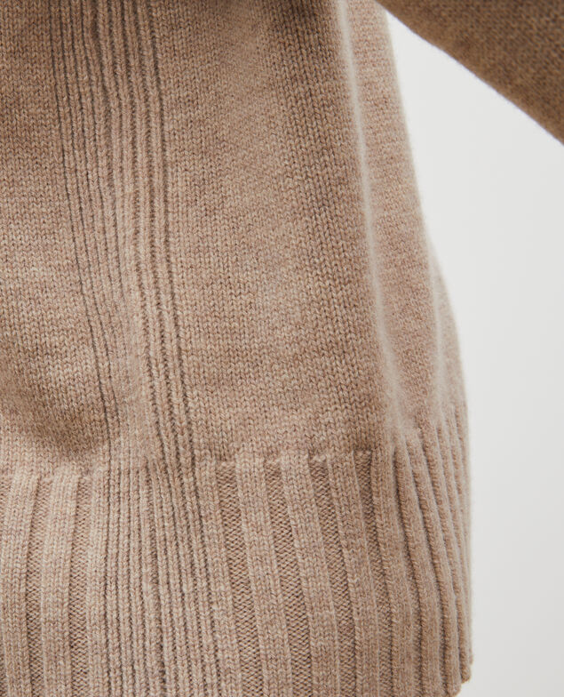 Chunky ribbed turtleneck jumper Latte
