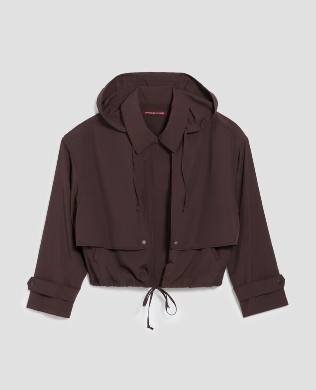 Waterproof hooded jacket J790 chocolate plum