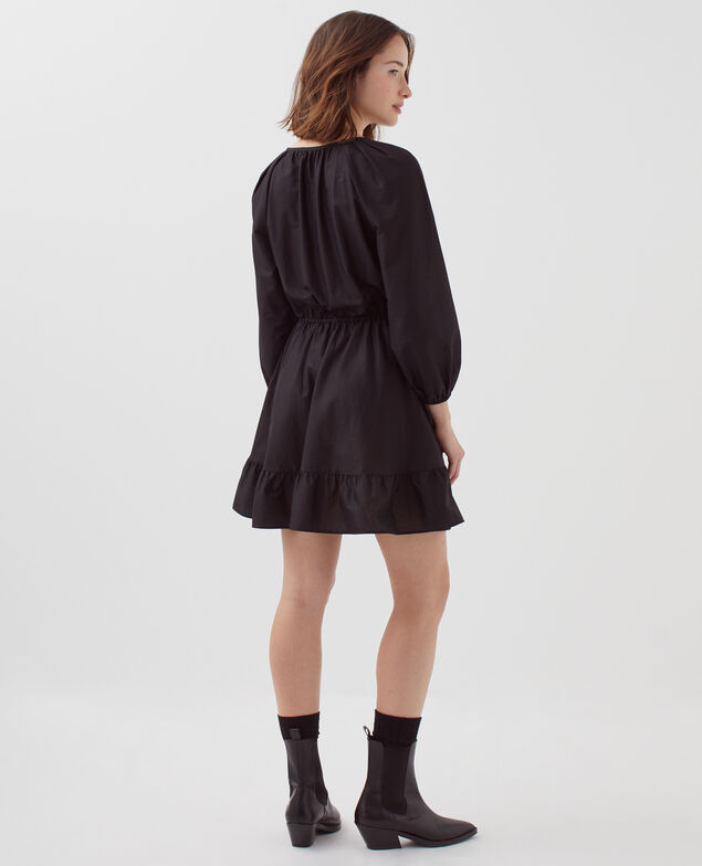 3/4-sleeve mini dress H091 black beauty