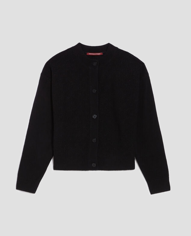 Cardigan with decorative stitching H091 black beauty