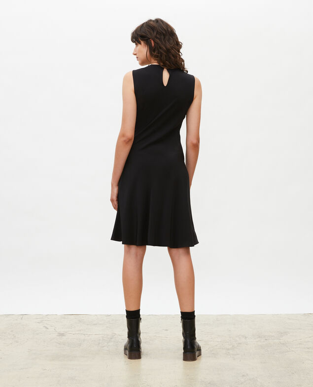 Sleeveless bias-cut silk dress Black beauty