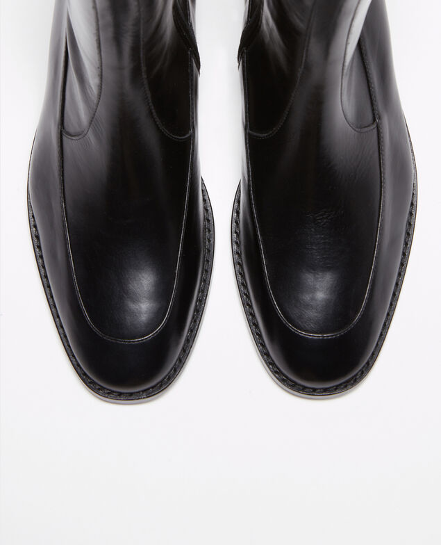 Fitted leather boots Black beauty