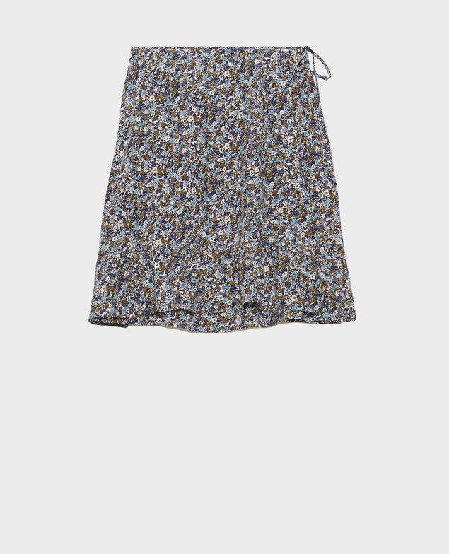 Silk wrap mini skirt 6007c liberty green