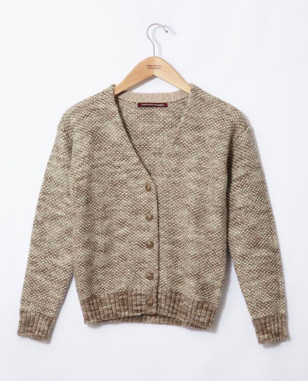 Flecked knit cardigan Grey