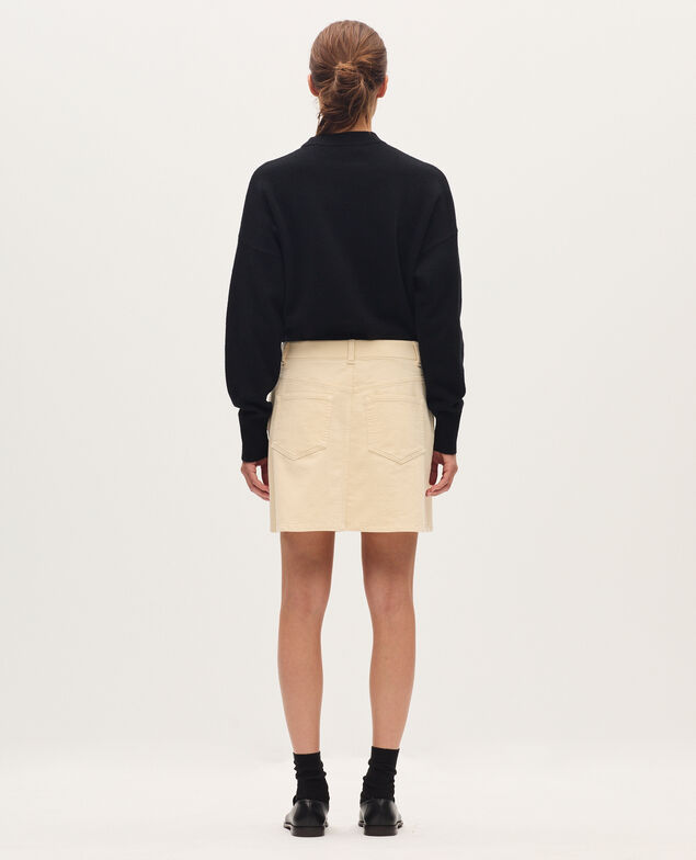 Corduroy mini skirt U010 off white
