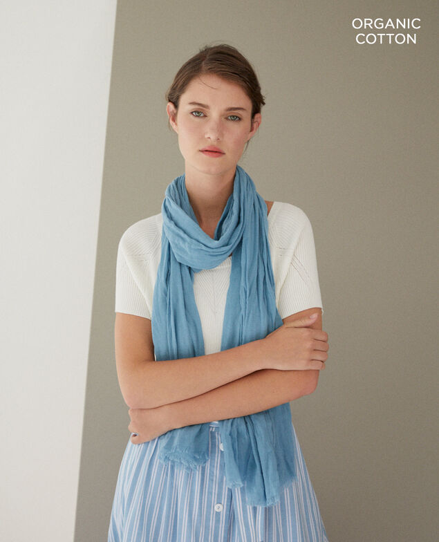 Organic cotton scarf Blue