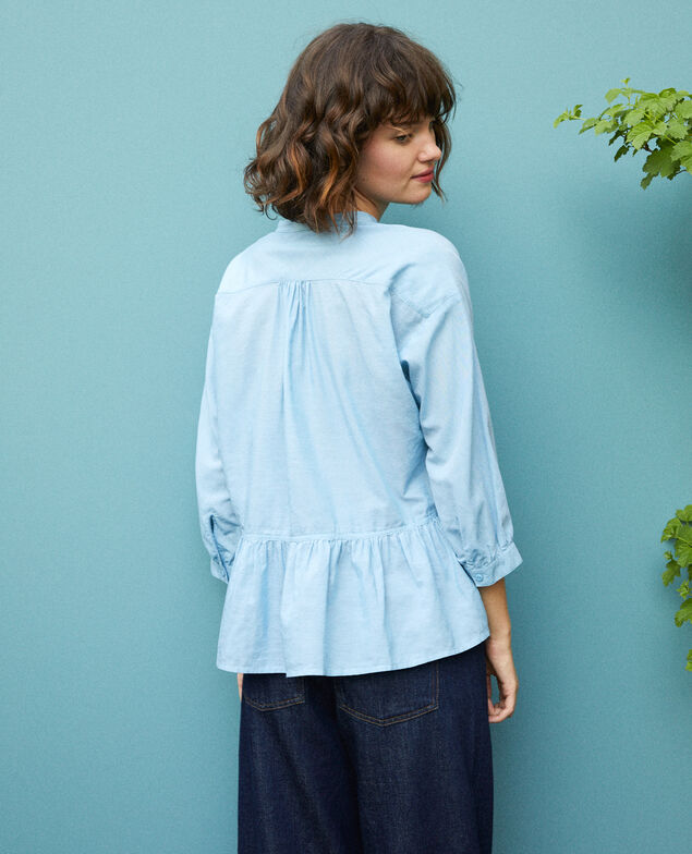 Peplum blouse Adriatic blue