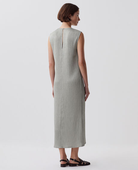 Textured sleeveless maxi dress J050 shadow gray