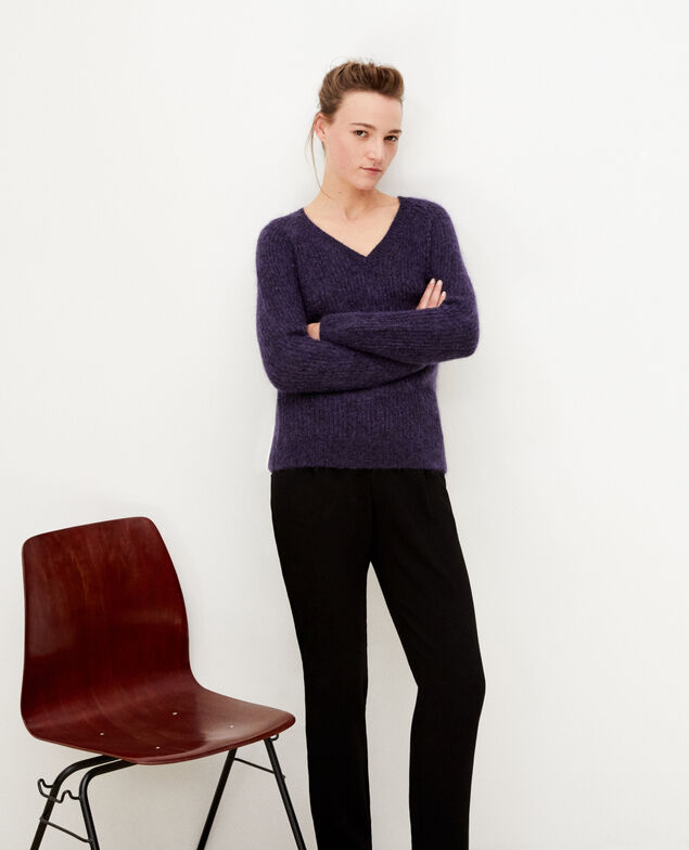 Jumper with mohair and lurex Purple