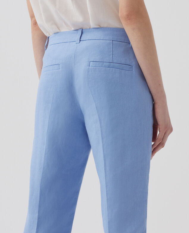 MARGUERITE - Linen cigarette trousers H612 bel air blue
