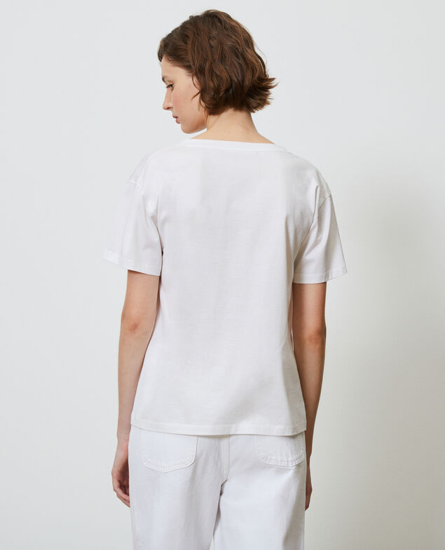 V-neck cotton t-shirt Optical white