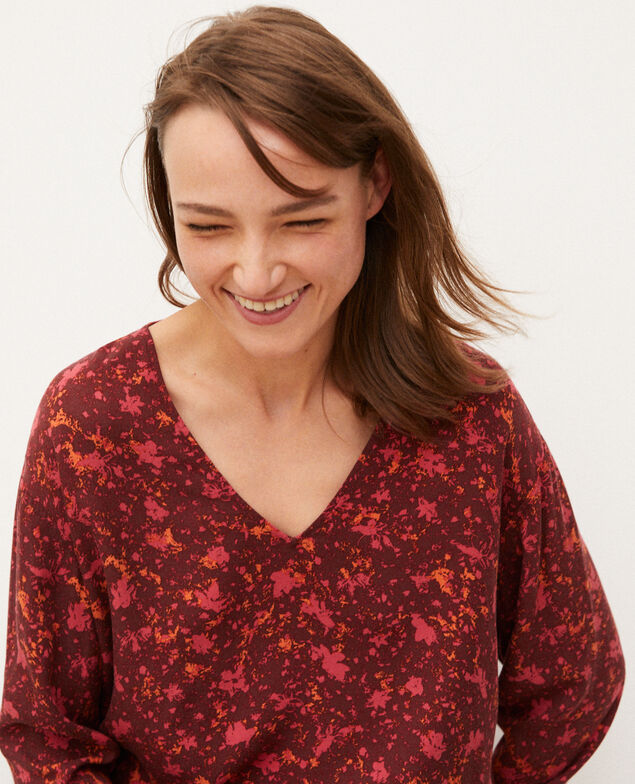 V-neck blouse Red