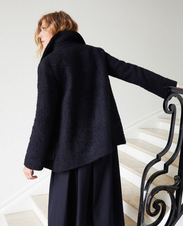 Boiled wool coat Navy