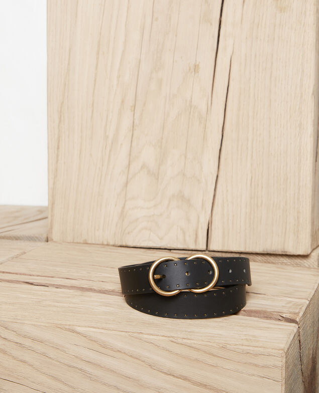 Leather belt Noir