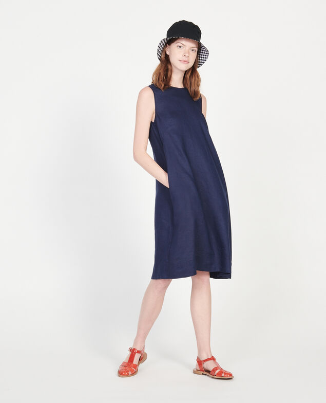 100% linen dress Maritime blue