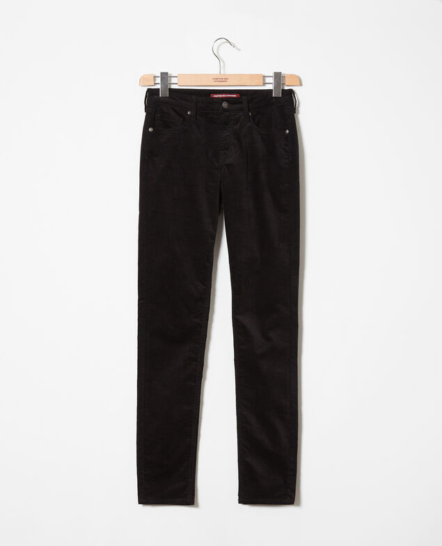 Smooth velvet trousers Noir