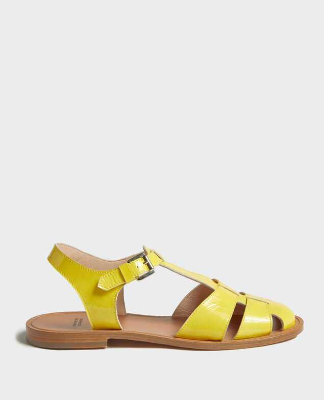 Patent leather sandals Maize