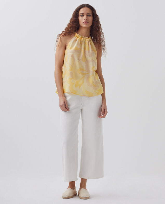 Halter neck top H413 anemone yellow