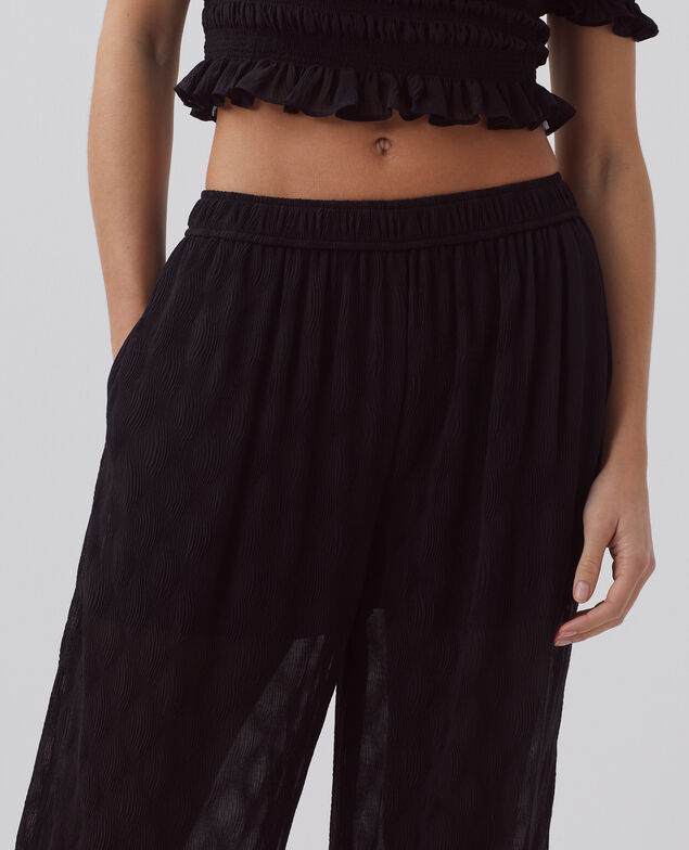 Loose silky trousers H091 black beauty