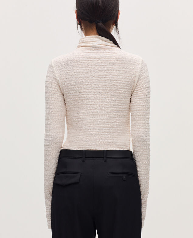 Textured high neck top K000 white