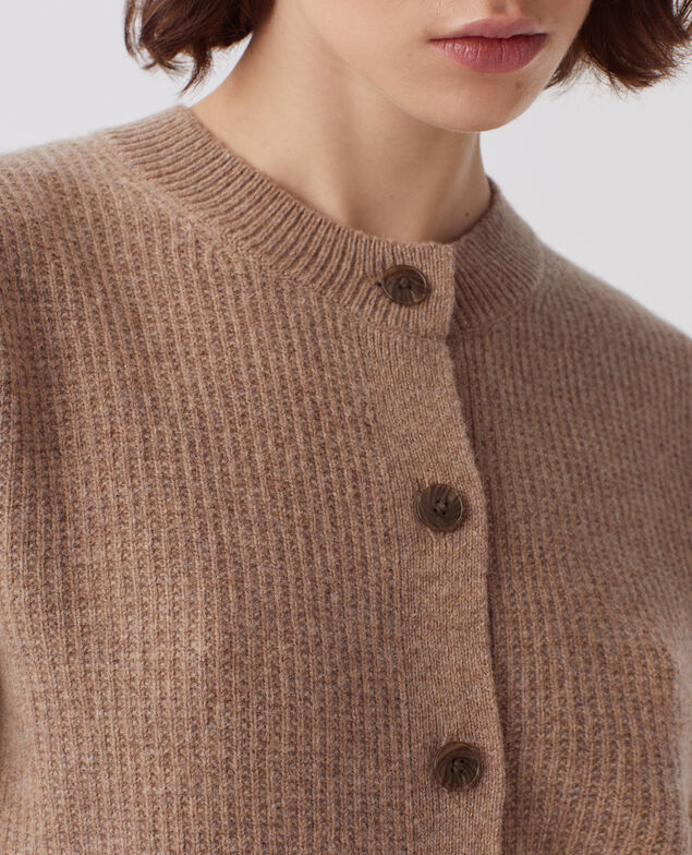 Wool cardigan U321 beige