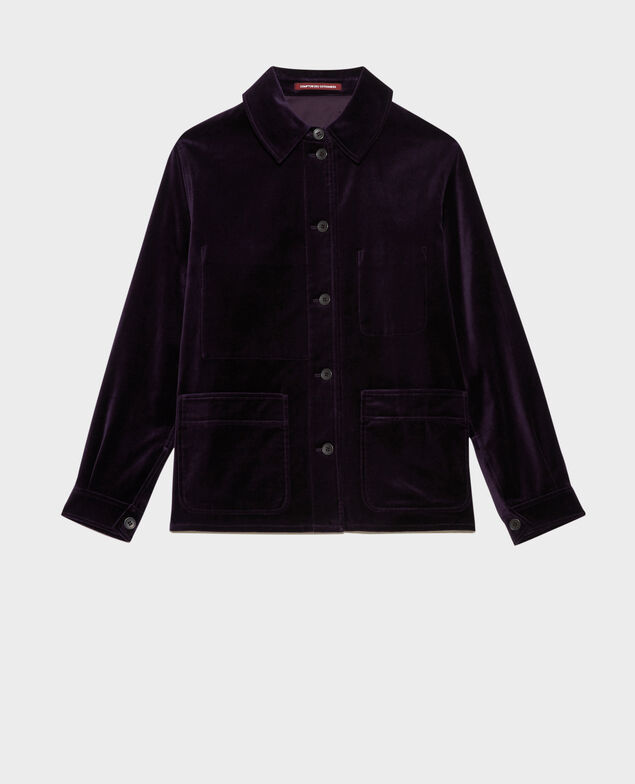 Short velvet jacket Purple