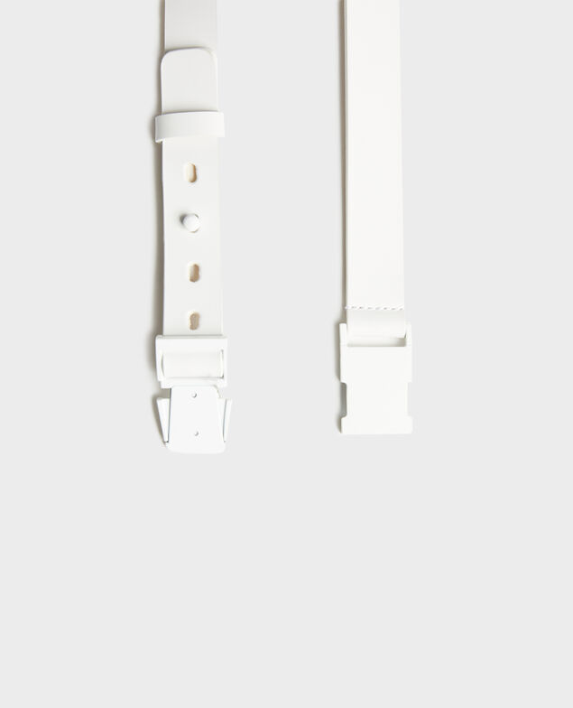 Leather belt Optical white