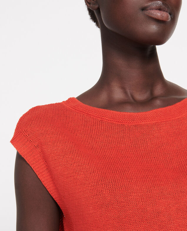 Linen t-shirt Fiery red
